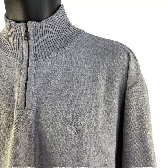 New Mens Real Essentials 1/4 Zip Pullover Gray Sweater Sz XXL NWT Polyester - Picture 2 of 9